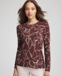 Chicos Floral Touch of Cool™ Layering Tee - CACAO Chicos Floral Touch of Cool™ Layering Tee - CACAO