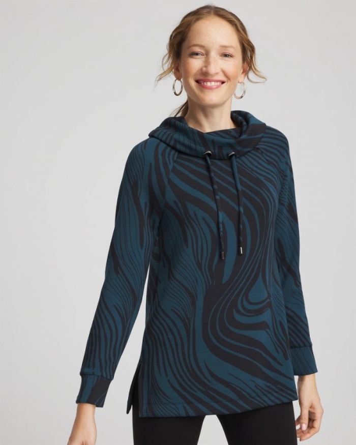 Chicos Zenergy® Soft Zebra Tunic - TEAL SHADOW