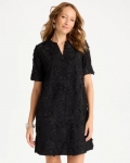 Chicos 3D Floral Dress - BLACK