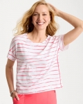 Chicos Zenergy® UPF Striped Dolman Tee - CALYPSO CORAL Chicos Zenergy® UPF Striped Dolman Tee - CALYPSO CORAL