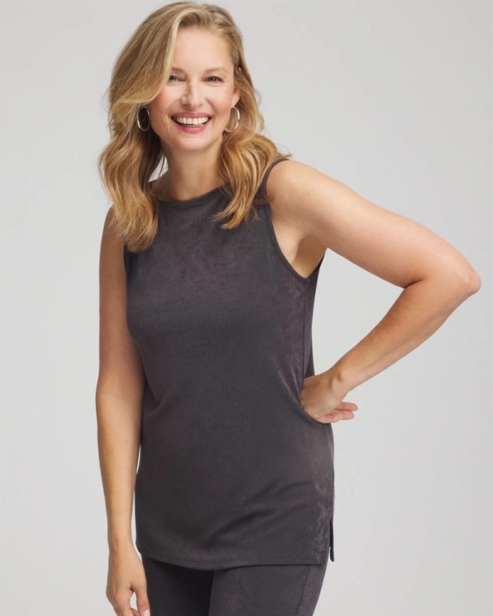 Chicos Travelers™ Classic Side-Slit Tank - SERENE GRAY
