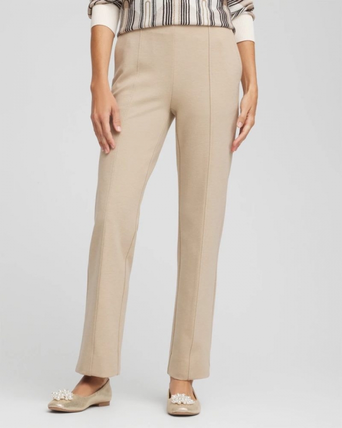 Chicos Juliet Straight Ankle Pants - TAUPE HEATHER
