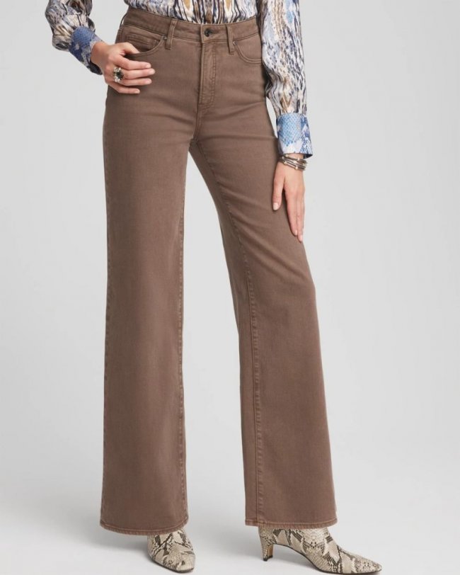 Chicos So Slimming® High Rise Wide Leg Jeans - WARM MOCHA