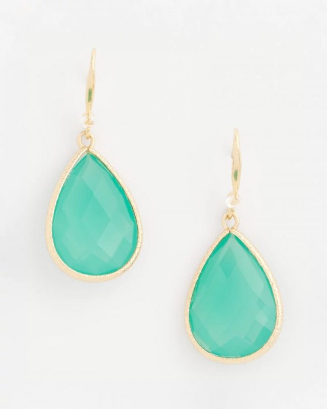 Chicos Green Teardrop Fishwire Earrings - GREEN Chicos Green Teardrop Fishwire Earrings - GREEN