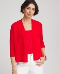 Chicos Summer Romance Short Cardigan - RED GLOW Chicos Summer Romance Short Cardigan - RED GLOW