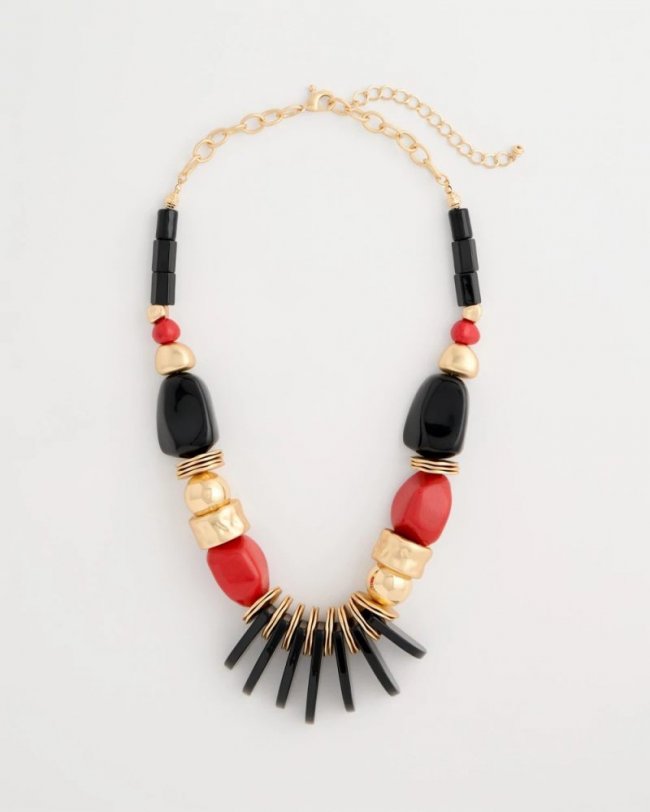 Chicos Chico's Originals Mixed-Media Bib Necklace - MULTI