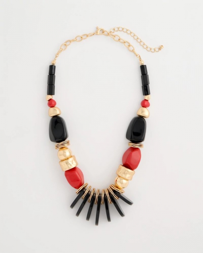 Chicos Chico's Originals Mixed-Media Bib Necklace - MULTI