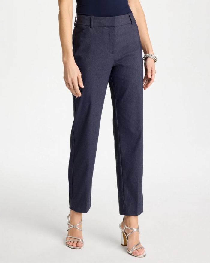 Chicos Emme Fly Front Straight Ankle Pants - INDIGO