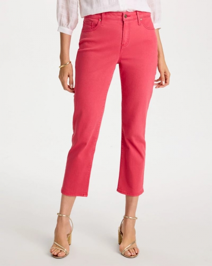 Chicos Girlfriend Roll Cuff Crop Jeans - HOT HONEYSUCKLE