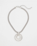 Chicos Silver Short Pendant Necklace - SILVER