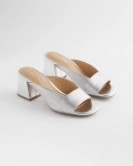 Chicos Vinia Metallic Rope Block Heels - SILVER Chicos Vinia Metallic Rope Block Heels - SILVER