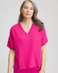 Chicos Zenergy® Gauze Lounge Shirt - CRUSHED BERRIES