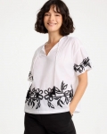 Chicos Cotton Voile Applique Blouse - ALABASTER Chicos Cotton Voile Applique Blouse - ALABASTER