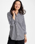 Chicos No Iron Stretch Gingham Shirt - BLACK Chicos No Iron Stretch Gingham Shirt - BLACK