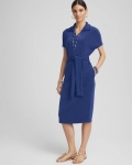 Chicos Travelers™ Belted V-Neck Collared Dress