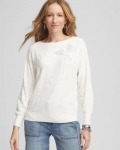 Chicos Embellished Valentine's Day Pullover - ECRU