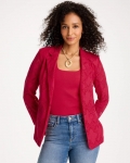Chicos Lace Cutwork Blazer - CHERRY LUSH Chicos Lace Cutwork Blazer - CHERRY LUSH