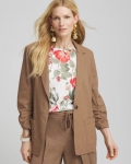 Chicos Linen Stretch Blazer - TEAKWOOD Chicos Linen Stretch Blazer - TEAKWOOD