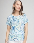 Chicos Zenergy® Paisley Drop Shoulder Tee - CRYSTAL SPRINGS Chicos Zenergy® Paisley Drop Shoulder Tee - CRYSTAL SPRINGS