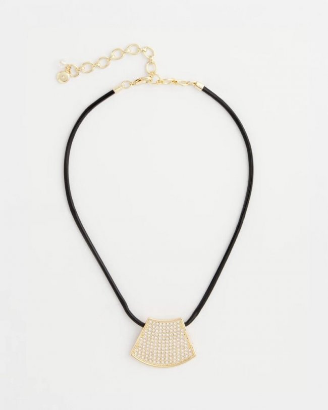 Chicos Gold Glitz Pendant Necklace - GOLD