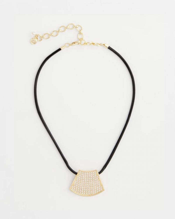Chicos Gold Glitz Pendant Necklace - GOLD