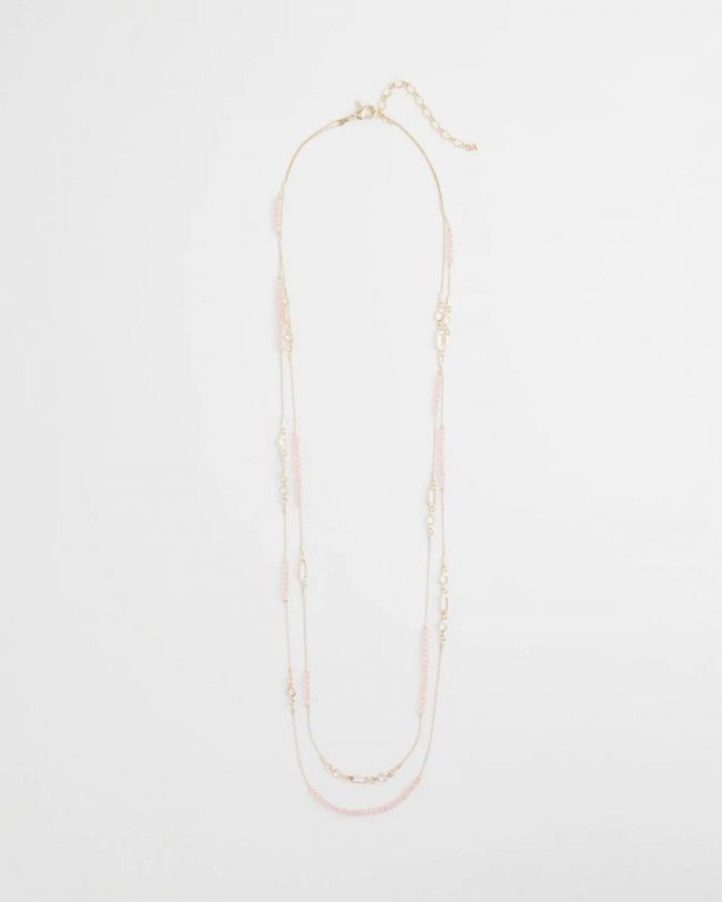Chicos Pink Double-Strand Necklace - PINK