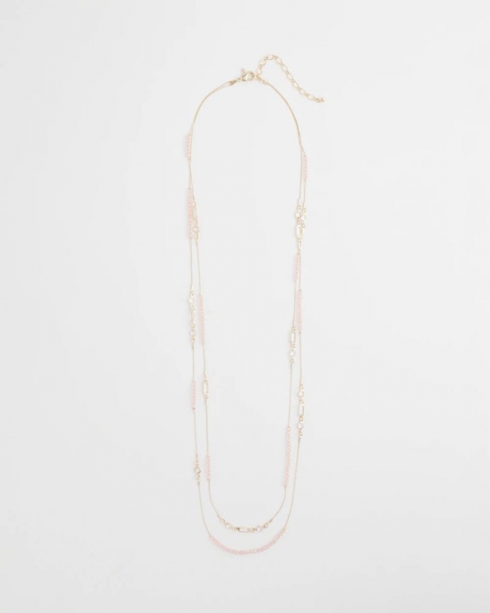 Chicos Pink Double-Strand Necklace - PINK