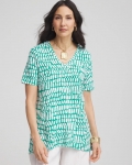 Chicos Tropical Short Sleeve Forward-Seam Tee - EDEN GREEN Chicos Tropical Short Sleeve Forward-Seam Tee - EDEN GREEN