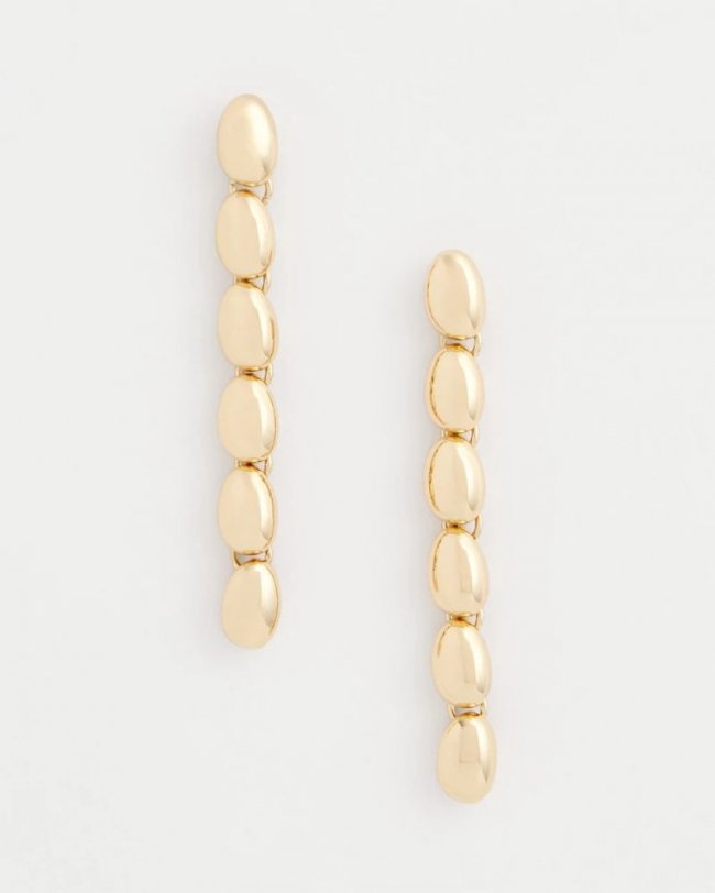 Chicos Gold Linear Bead Earrings - GOLD