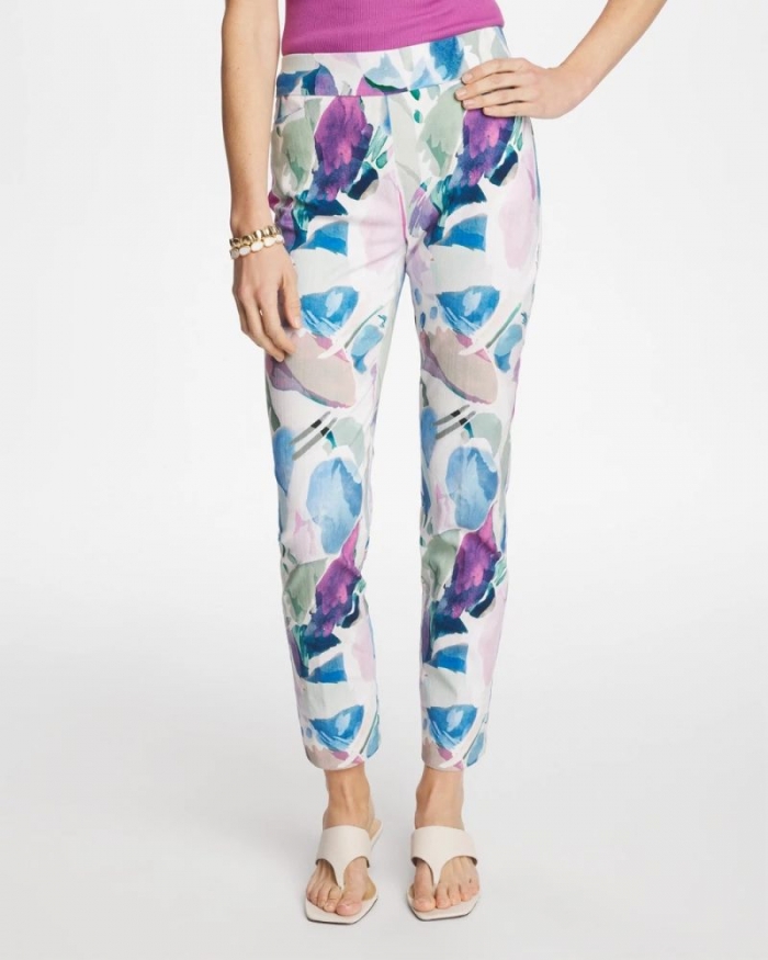 Chicos Blur Geo Brigitte™ Slim Ankle Pants - PASSPORT BLUE