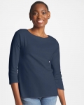 Chicos Pima 3/4 Sleeve Tee - PASSPORT BLUE Chicos Pima 3/4 Sleeve Tee - PASSPORT BLUE