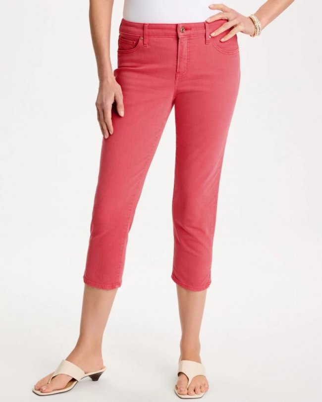 Chicos Girlfriend Slim Capri Jeans - CALYPSO CORAL