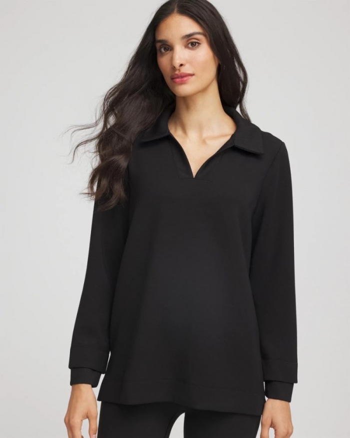 Chicos Zenergy® Collared Tunic - BLACK