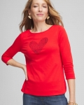 Chicos Embellished Valentine's Day Tee - LOVE LETTER RED Chicos Embellished Valentine's Day Tee - LOVE LETTER RED