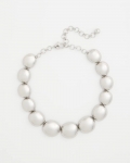 Chicos Silver Pebble Collar Necklace - SILVER Chicos Silver Pebble Collar Necklace - SILVER