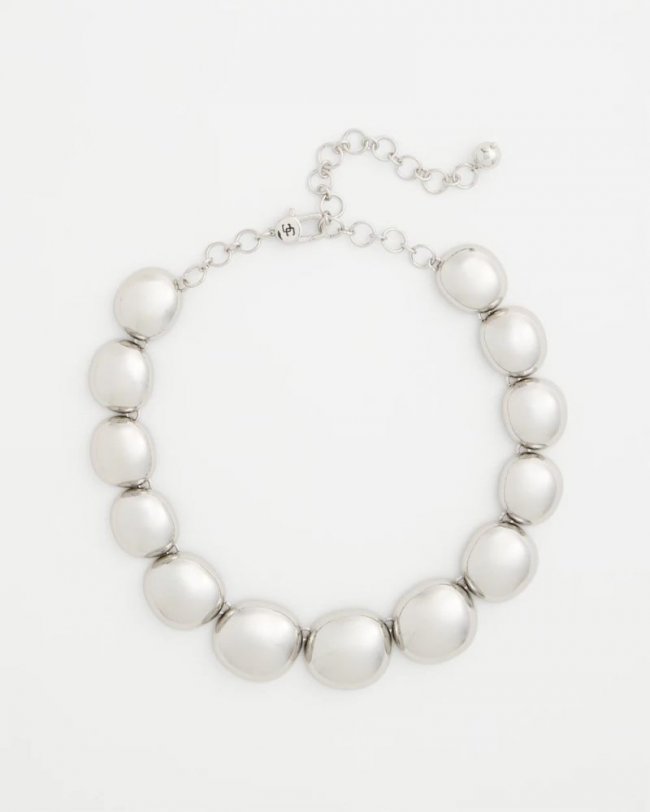 Chicos Silver Pebble Collar Necklace - SILVER