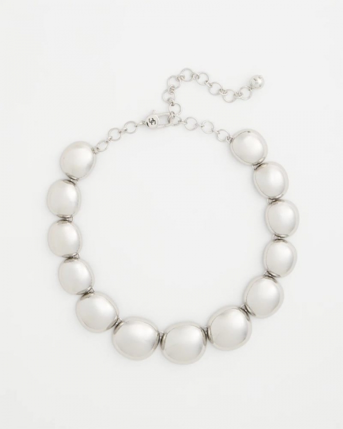 Chicos Silver Pebble Collar Necklace - SILVER
