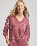Chicos Zenergy® Double-Knit Embroidered Top - ROSEWOOD Chicos Zenergy® Double-Knit Embroidered Top - ROSEWOOD