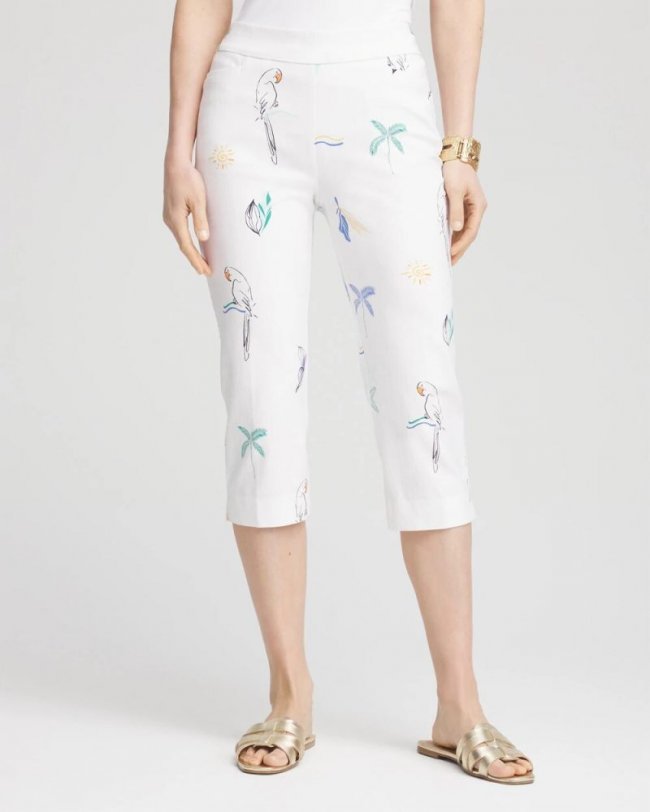 Chicos Brigitte™ Island Pull-On Capri Pants - ALABASTER Chicos Brigitte™ Island Pull-On Capri Pants - ALABASTER