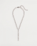 Chicos Bezel Set Silvertone Y-Necklace - SILVER Chicos Bezel Set Silvertone Y-Necklace - SILVER