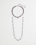 Chicos Convertible Purple Long Short Necklace - PURPLE