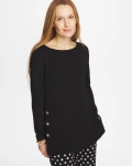 Chicos Matte Jersey Button Tunic - BLACK Chicos Matte Jersey Button Tunic - BLACK