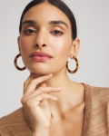 Chicos Animal Wood Hoop Earrings - NEUTRAL Chicos Animal Wood Hoop Earrings - NEUTRAL