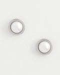 Chicos Silver Pearl Stud Earrings - PEARL