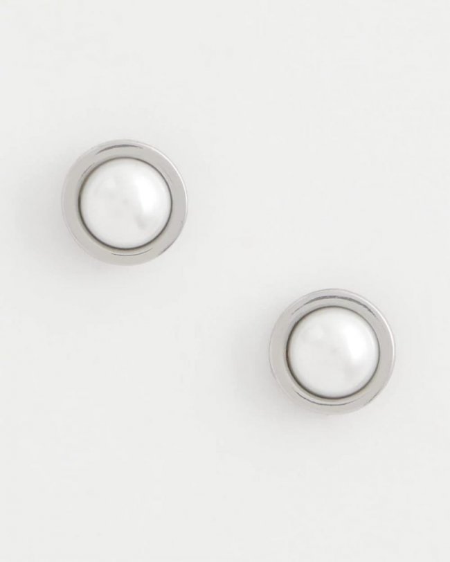 Chicos Silver Pearl Stud Earrings - PEARL Chicos Silver Pearl Stud Earrings - PEARL