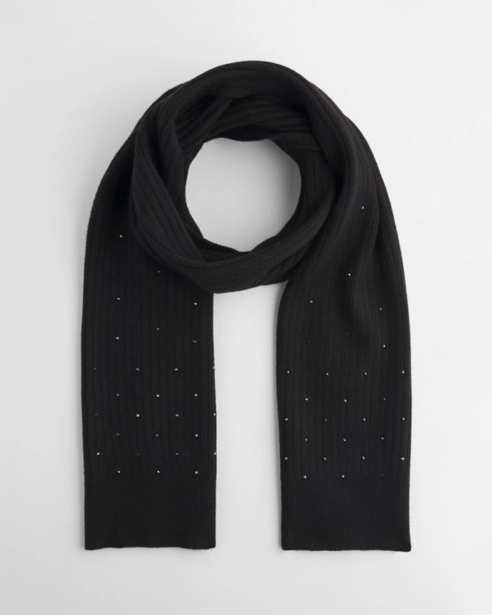 Chicos Rhinestone Scarf - BLACK