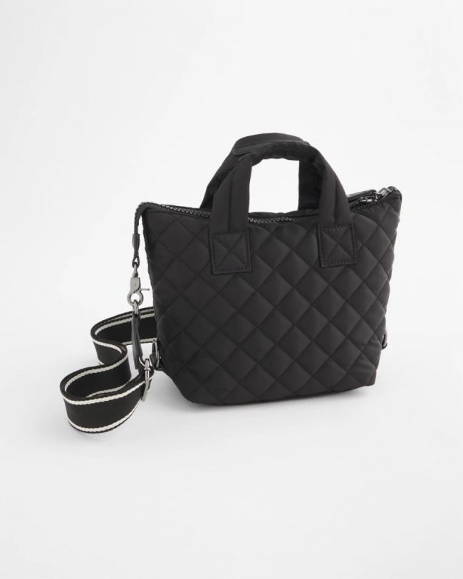 Chicos Quilted Cross Body Sport Tote Bag - BLACK