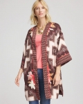 Chicos Long Mixed-Print Kimono - CACAO Chicos Long Mixed-Print Kimono - CACAO