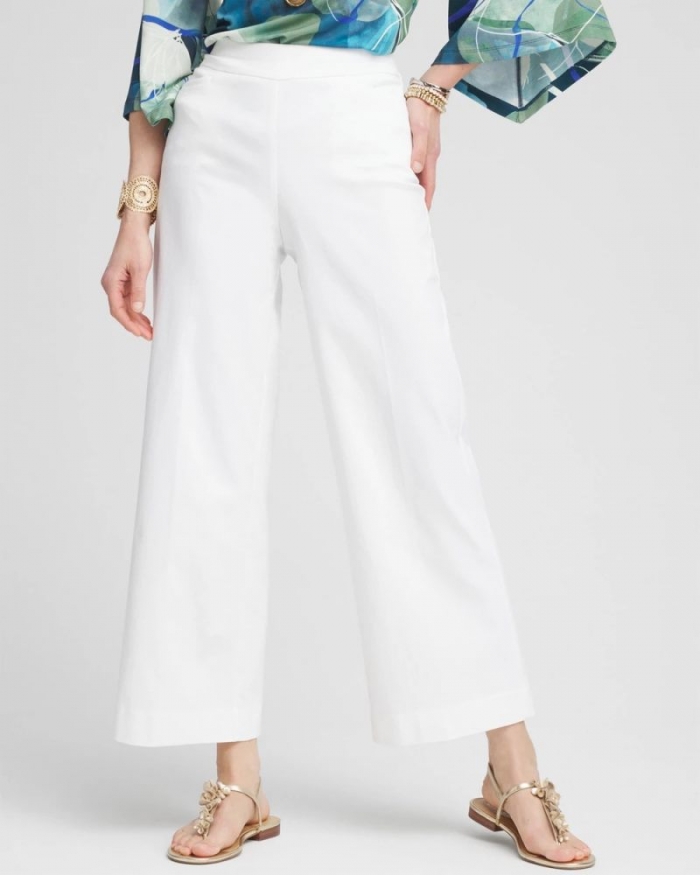 Chicos Brigitte™ Wide-Leg Cropped Pants - ALABASTER
