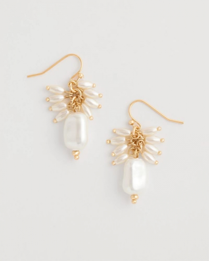 Chicos Pearl Cluster Drop Earrings - PEARL